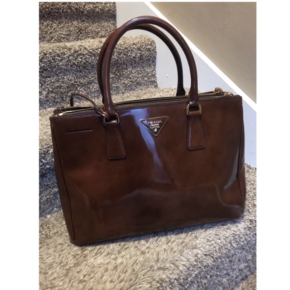 Prada Tobacco Canapa Shopping Tote 